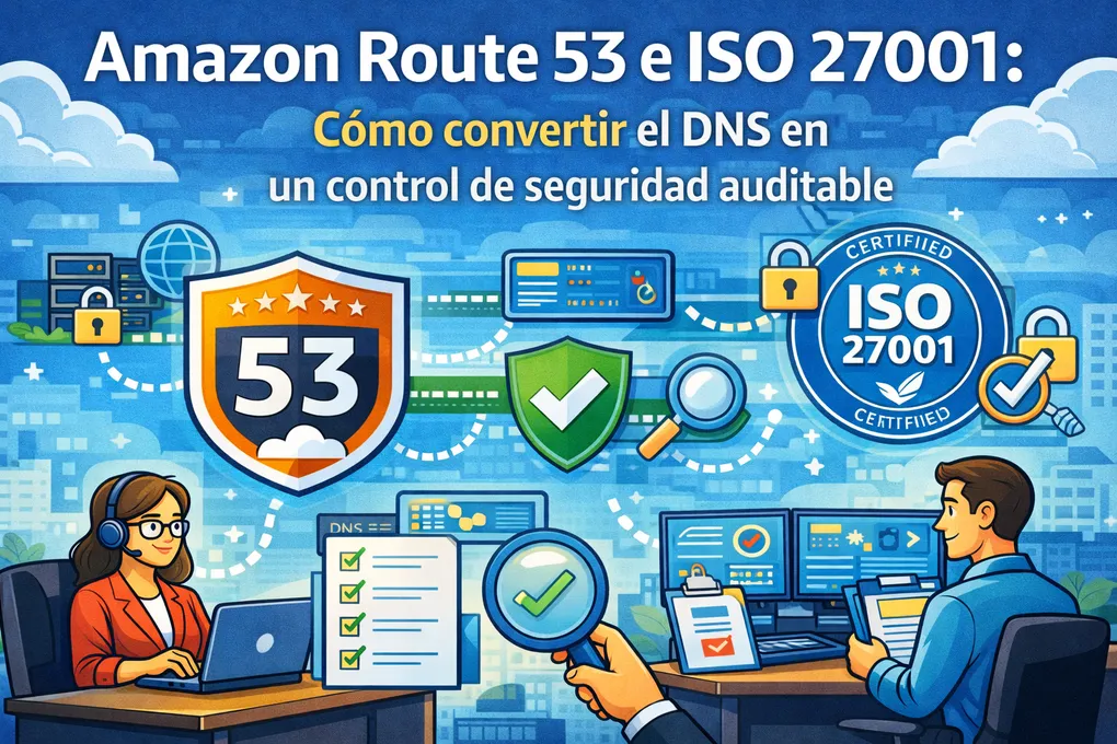 Imagen destacada del artículo: Amazon Route 53 e ISO 27001: cómo convertir el DNS en un control de seguridad auditable