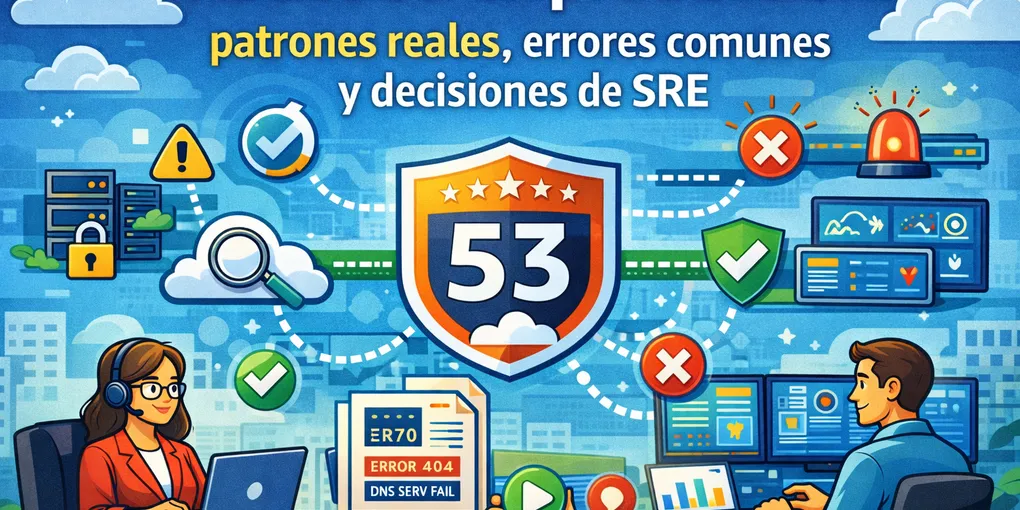 Imagen destacada del artículo: Route 53 en producción: patrones reales, errores comunes y decisiones de SRE