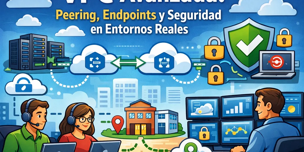 Imagen destacada del artículo: VPC avanzada: peering, transit gateway y seguridad en entornos reales